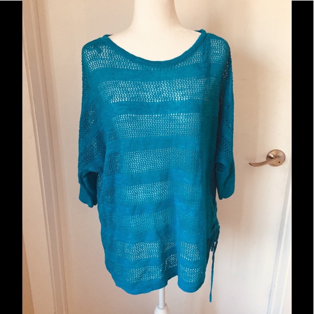 Lane Bryant Sheer Blue Top
